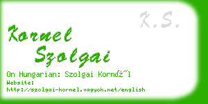 kornel szolgai business card